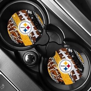 Pittsburgh Steelers Car Coasters Absorbent Set of (2)